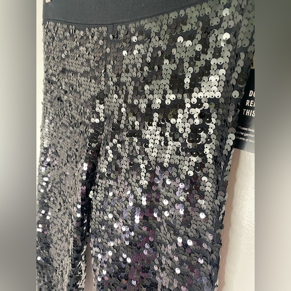 Express NWT Sequin Black Women's Skinny Legging Pants - Picture 4 of 9